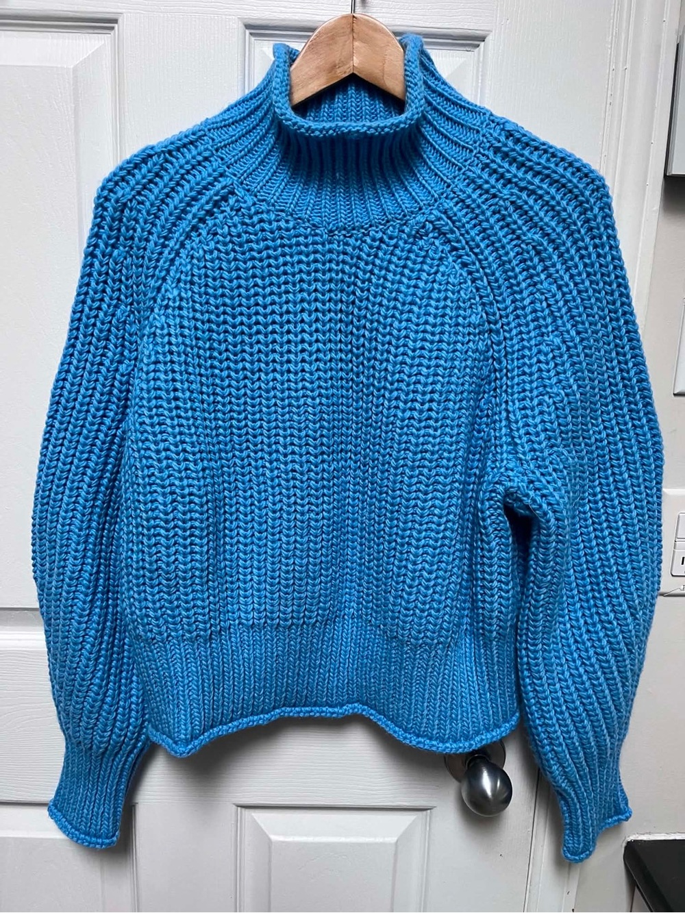 H&M Bright Blue Chunky Turtleneck Sweater